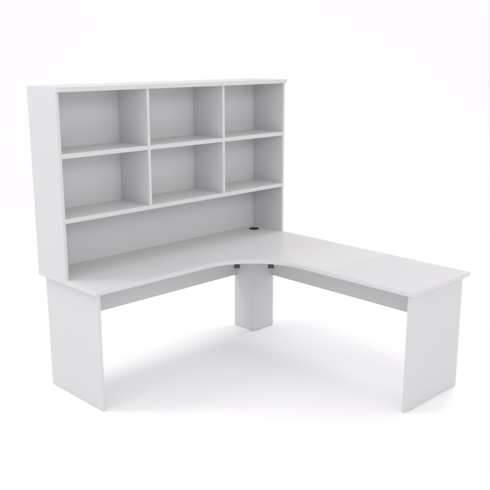 Eko Corner Desk - with Bookshelf Hutch